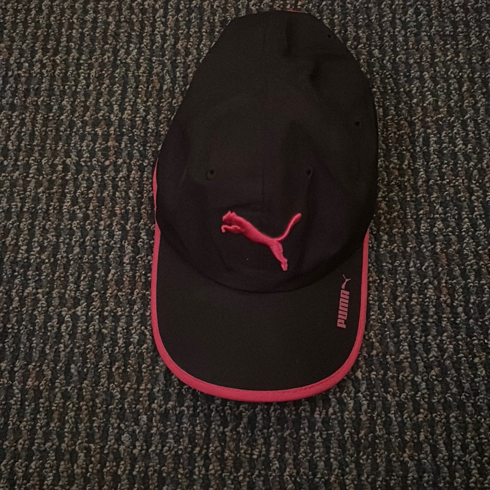 Puma pink and black hat